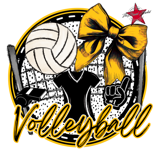 Circle Volleyball Design-Yellow