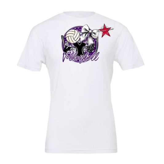 Circle Volleyball Design-Purple-Grey