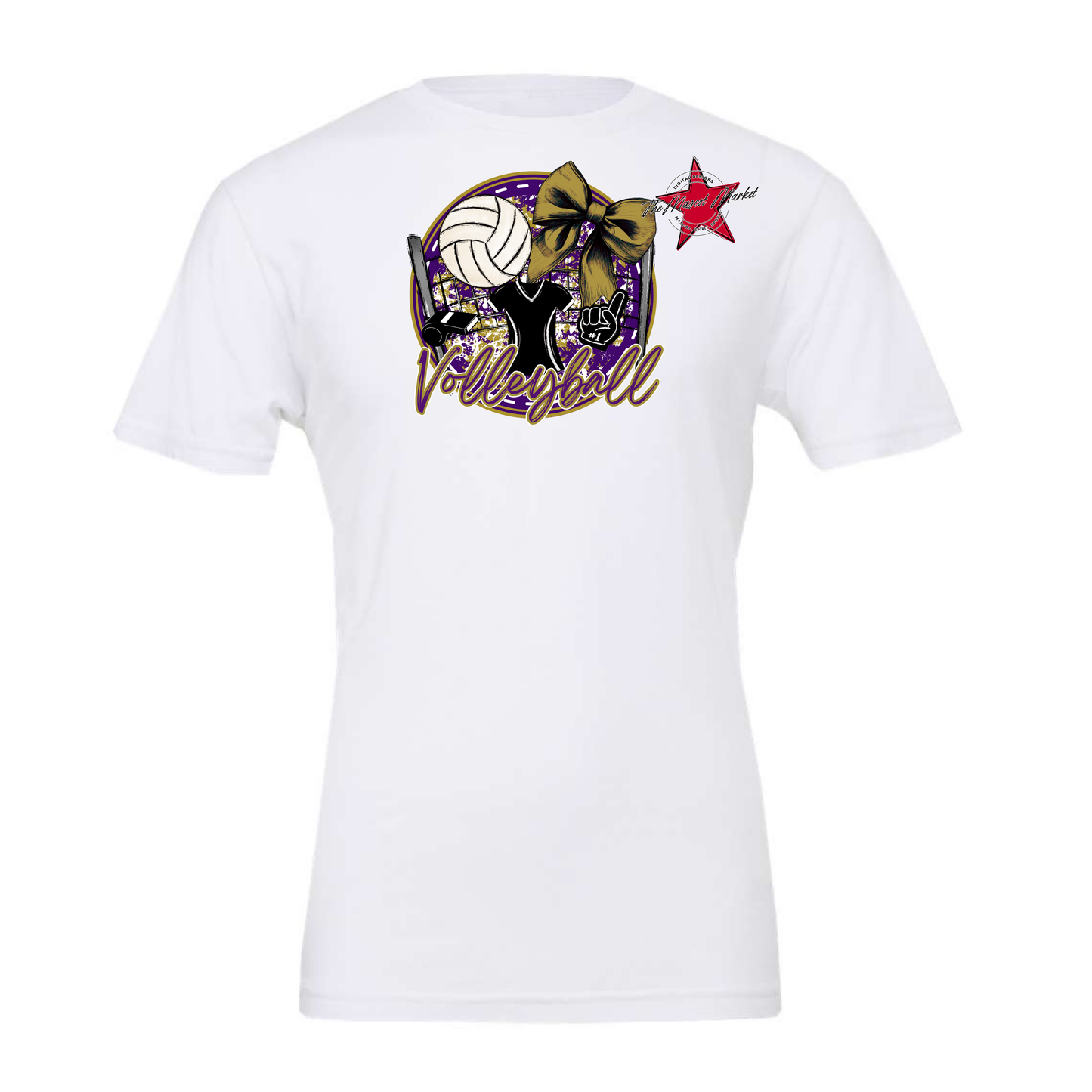 Circle Volleyball Design-Purple-Gold