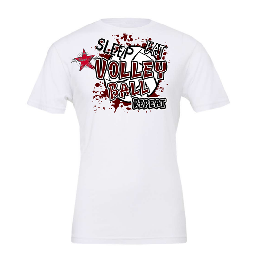 Eat Sleep Volleyball Repeat Design-Maroon