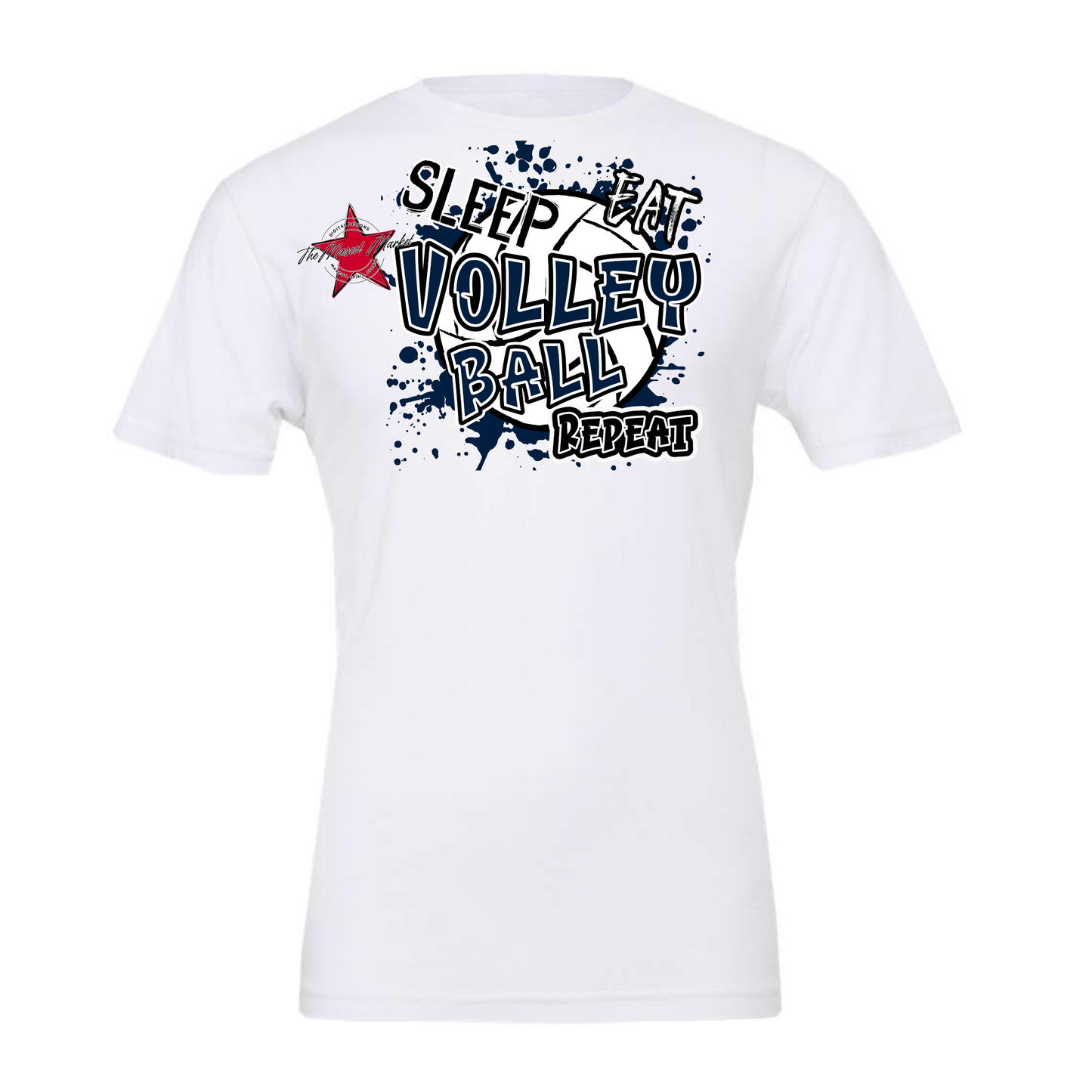 Eat Sleep Volleyball Repeat Design-Navy