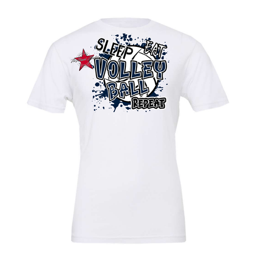 Eat Sleep Volleyball Repeat Design-Navy