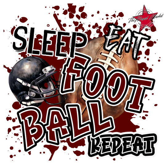 Eat Sleep Football Repeat-Maroon