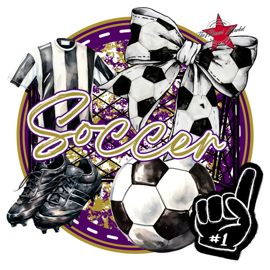 Circle Soccer Design-Purple-Gold