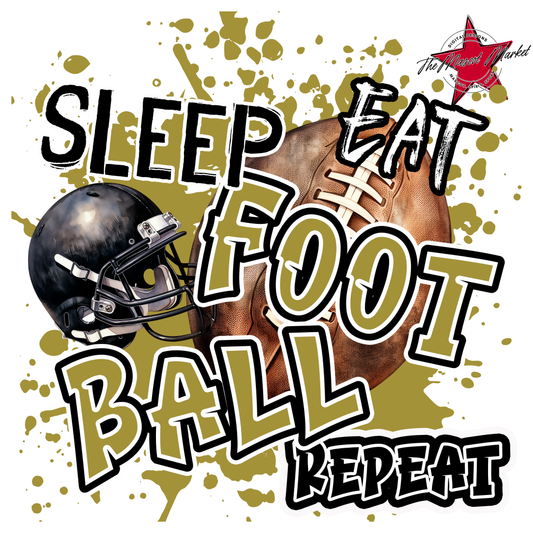 Eat Sleep Football Repeat-Gold