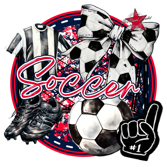 Circle Soccer Design-Navy-Red