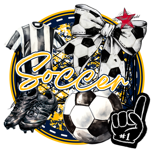 Circle Soccer Design-Navy-Yellow