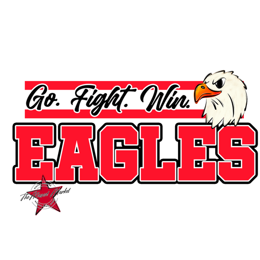 Go Fight Win Eagles-Bright Red
