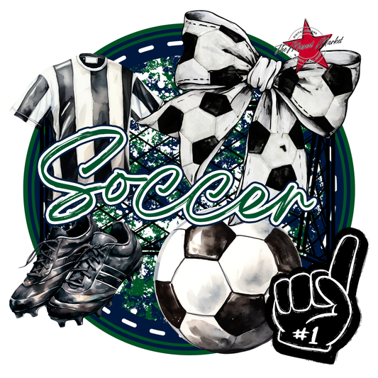 Circle Soccer Design-Navy-Green