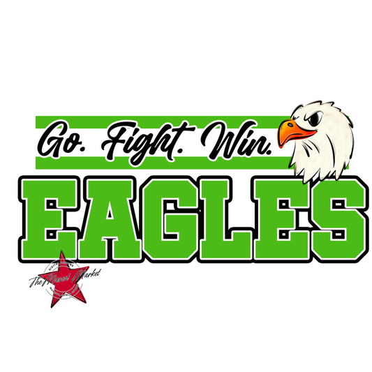 Go Fight Win Eagles-Bright Green