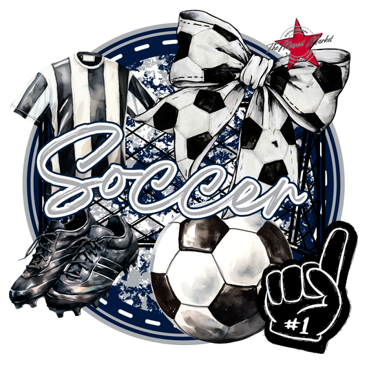 Circle Soccer Design-Navy-Grey