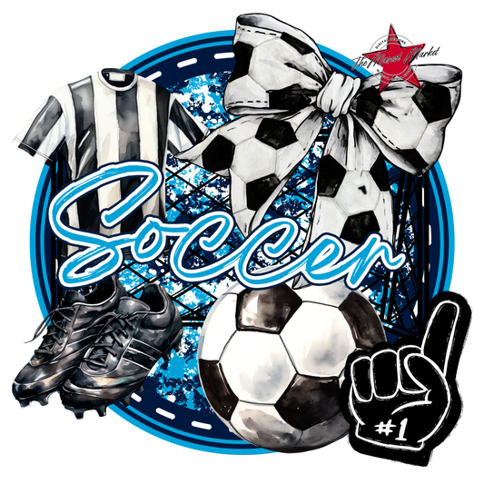 Circle Soccer Design-Navy-Carolina Blue
