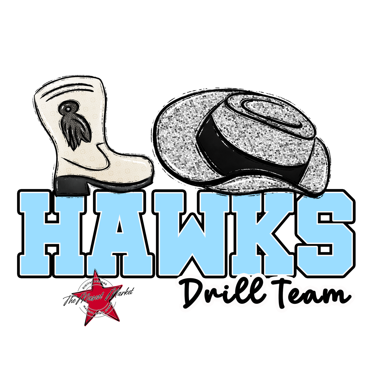 Hawks Varsity Drillteam-Columbia Blue