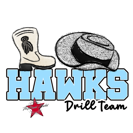 Hawks Varsity Drillteam-Columbia Blue