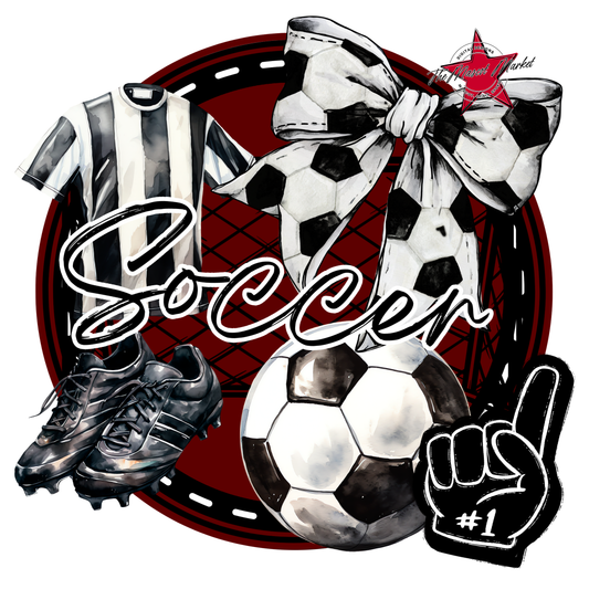 Circle Soccer Design-Maroon