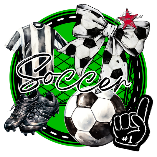 Circle Soccer Design-Bright Green