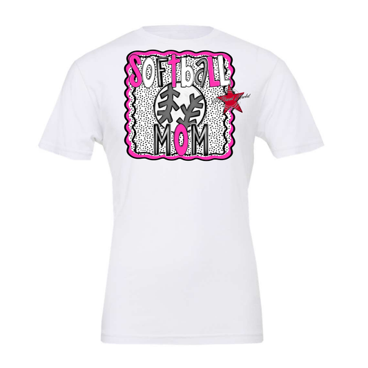 Softball Mom Dot Design-Pink