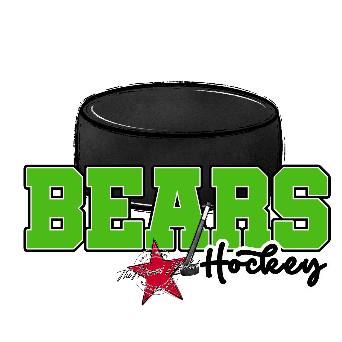 Bears Varsity Hockey Design-Bright Green