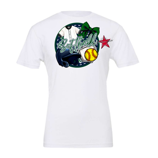 Circle Softball Design-Navy-Green