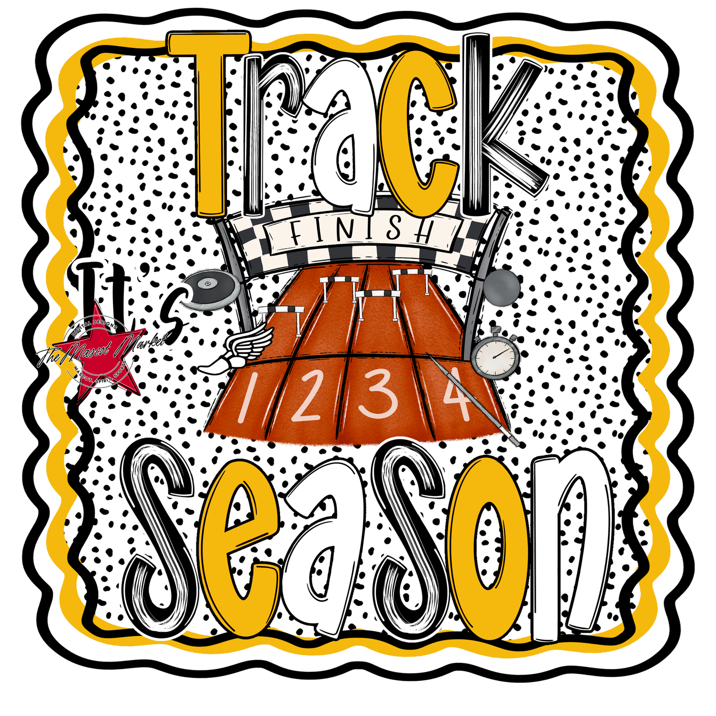 It's Track Season Dot Design-Yellow