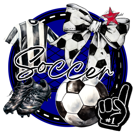 Circle Soccer Design-Blue