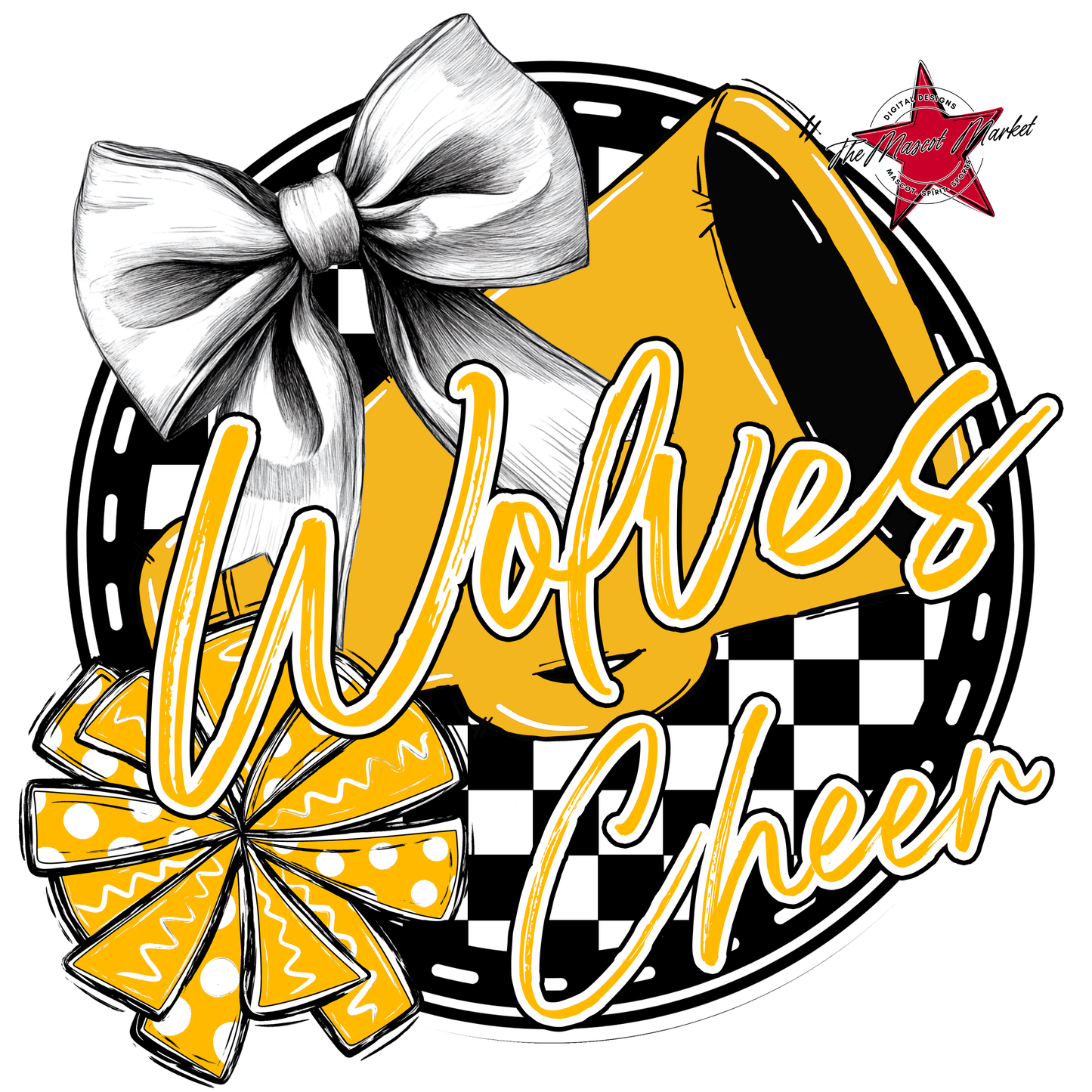 Wolves Circle Cheer Design-Yellow