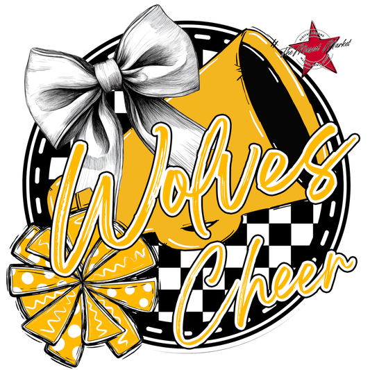 Wolves Circle Cheer Design-Yellow