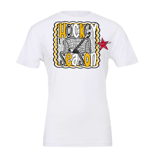 It's Hockey Season Dot Design-Yellow