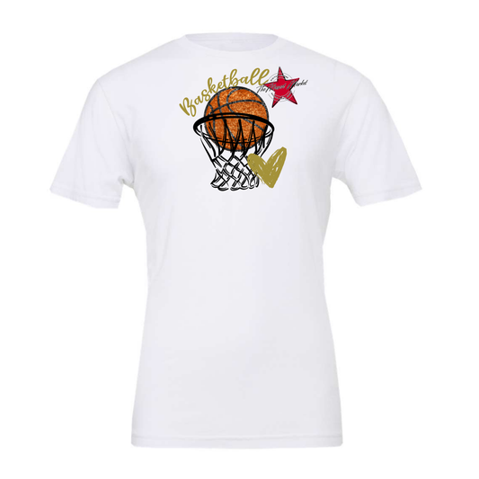 Basketball Sequins w Net-Gold