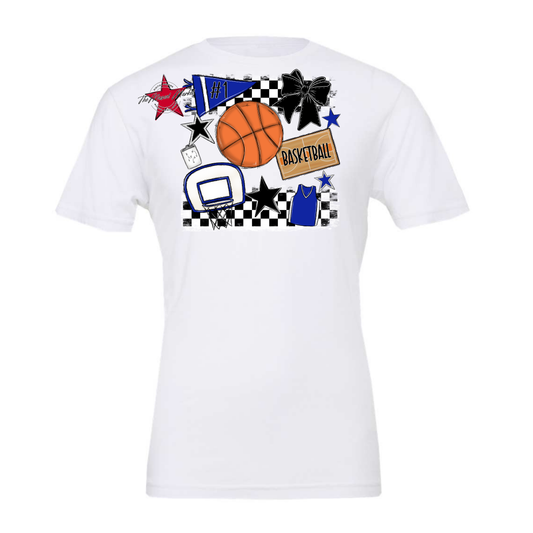 Basketball Checkers Spirit Design-Royal Blue