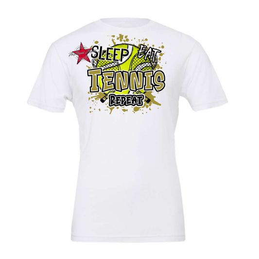 Eat Sleep Tennis Repeat-Gold