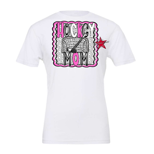 Hockey Mom Dot Design-Baby Pink