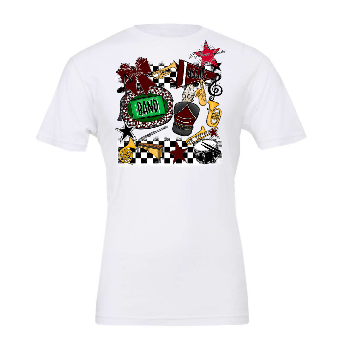 Aggies Band Checkers Design-Maroon