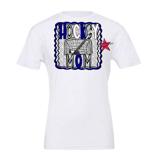Hockey Mom Dot Design-Blue