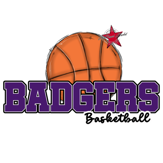 Badgers Varsity Basketball Design-Purple