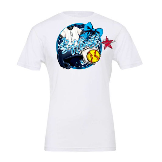 Circle Softball Design-Navy-Carolina Blue