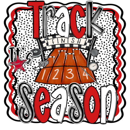 It's Track Season Dot Design-Red