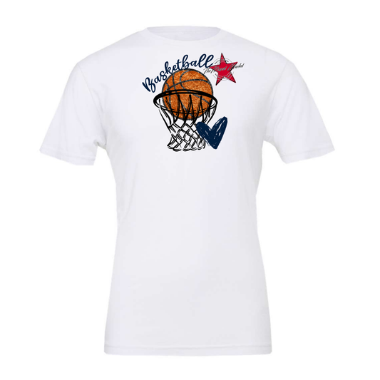 Basketball Sequins w Net-Navy