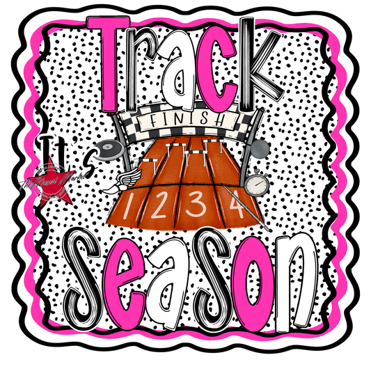 It's Track Season Dot Design-Pink