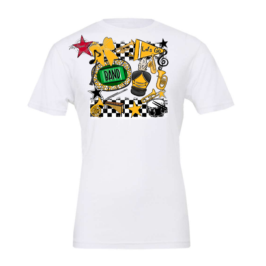 Band Checkers Spirit Design-Yellow