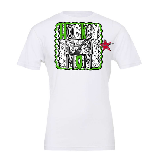 Hockey Mom Dot Design-Bright Green