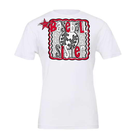 Baseball Sister Dot Design-Red