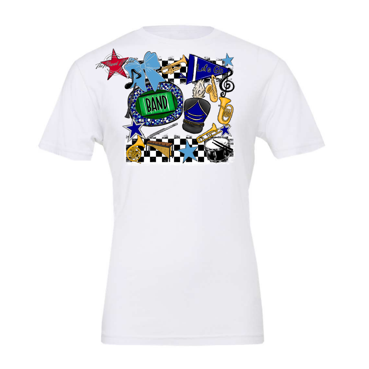 Band Checkers Spirit Design-Blue-Carolina Blue