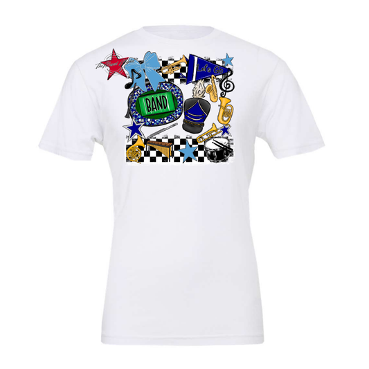 Band Checkers Spirit Design-Blue-Carolina Blue