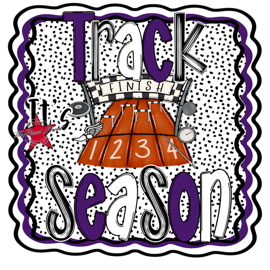 It's Track Season Dot Design-Purple