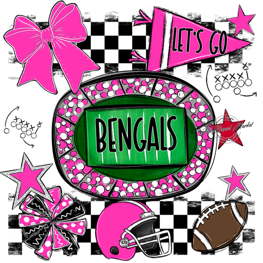 Bengals Checkers Spirit Design-Pink