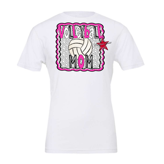 Volleyball Mom Dot Design-Pink