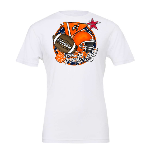 Football Circle Design-Navy-Orange