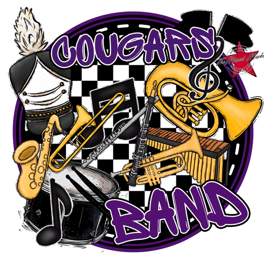 Cougars Circle Band Design-Purple