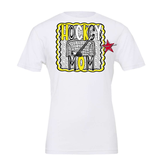 Hockey Mom Dot Design-Bright Yellow